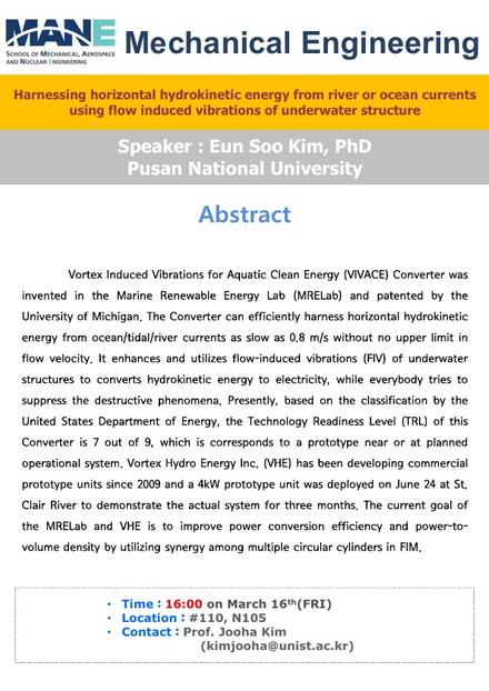 [MAE] Harnessing Horizaontal Hydrokinetic Energy from River or Ocean Currents..