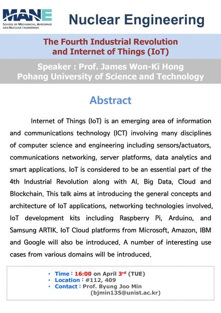 ［NUE］The Fourth Industrial Revolution and Internet of Things (IoT)