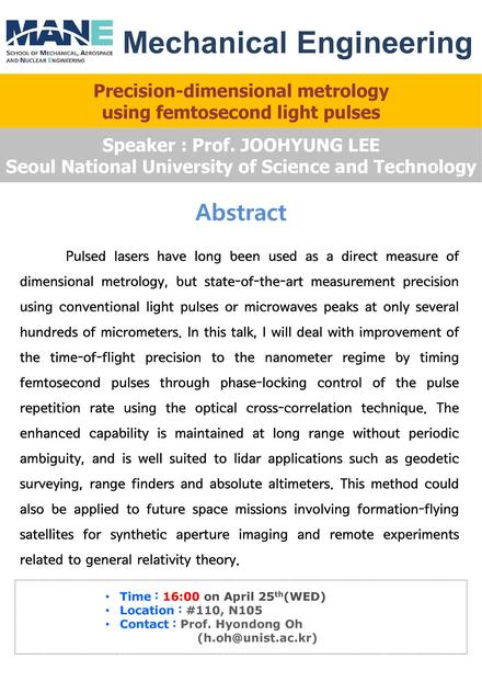 ［MEN］Precision-dimensional metrologyusing femtosecond light pulses