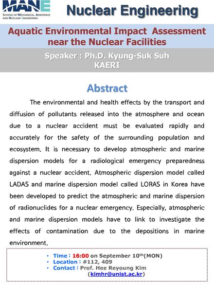 ［NUE］Aquatic Environmental Impact Assessment near the Nuclear Facilities